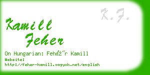 kamill feher business card